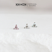 (1 Chiếc) Khuyên tai Tam giác 3 đá - Titanium G23 - Khoen store