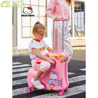 旅行箱 登機箱 小行李箱 hellokitt兒童行李箱可坐可騎拉桿箱女孩可愛皮箱寶寶小孩旅行箱