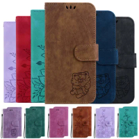 Fashion Cute Tiger Flower Flip Leather Case For Samsung Galaxy M21 M23 M30S M31 M31S M32 M33 Card Wallet Stand Phone Book Cover