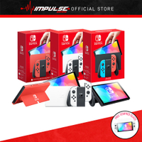 2025 new[2025 PROMOTION] NSW Nintendo Switch OLED Maxsoft Console White/Neon [Free Tempered Glass + 