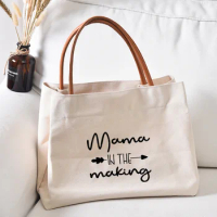 Mama in The ... Women Lady Canvas Mom Grandma Nana Mimi Gigi Gifts for Mother's Day Baby Shower Beach Travel Customize Tote Bag