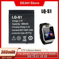 1-2pcs LQ-S1 LQS1 Smart Watch Battery 380mA 3.7V Lithium Rechargeable Battery For SmartWatch DZ09 W8 A1 QW09 KSW-S6 RYX-NX9