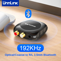Unnlink Digital To og Audio DAC Converter บลูทูธ5.0 Spdif Optical Toslink Coaxial ถึง3.5มม. Aux 2RCA ถอดรหัสตัวรับสัญญาณ
