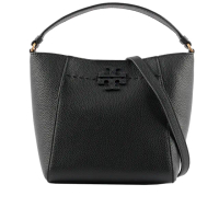 【TORY BURCH】McGRAW 荔枝皮革小型水桶包(黑)