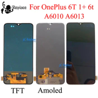 AMOLED / TFT Black 6.4” For OnePlus 6t One Plus 6T 1+ 6t A6010 A6013 LCD DIsplay Touch Screen Digitizer Assembly