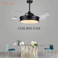 Ceiling Fan Light Chandelier Lightings Silent Home Modern Contemporary Living Room Creative Ceiling Fan Chandelier Lamp 42 inch