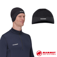 MAMMUT 長毛象 WS Helm Cap 超輕彈性頭盔帽.防風防寒無邊帽_黑