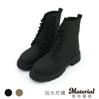 Material瑪特麗歐 女鞋 靴子 MIT加大尺碼綁帶輕量馬丁靴 TG53015