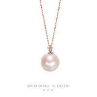 【WEDDING CODE】14K金 5分鑽石珍珠項鍊 10MM(天然鑽石 618 禮物)