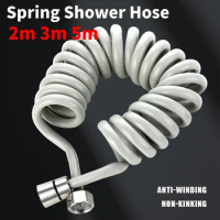2m 3m 5m Spring Shower Hose Meters Water Plumbing Hose Plastic Bathroom Water Toilet Bidet Sprayer Telephone Line soft Hoses