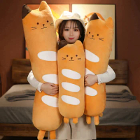 100cm Long Animals Plush Toy Stuffed Squishy Animal Bolster Pillow Cat Cylindrical Plushie Toy Sleeping Friend Best Gifts