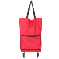 Collapsable Shopping Cart Grocery on Wheels Bag with Trolley Folding Bags for Pvc Foldable Storage Shoulder