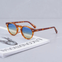 Gregory Peck Brand Designer Women Sunglasses Vintage Blue Sunglasses Retro Sun Glasses Womens Fashion Sunglasses Luxury Brand