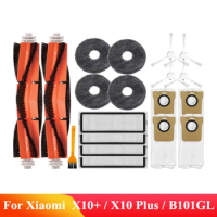 Main Side Brush Replacement For Xiaomi Robot Vacuum X10+ / X10 Plus / B101GL Robot Vacuum Cleaner Part Hepa Filter Dust Bag Mop