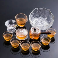 耐熱日式錘紋玻璃茶具套裝家用花茶壺功夫泡茶杯整套紅茶具泡茶器