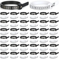 100 Pack Reusable Finger Size Gauge Measure US Ring Measurement Tool Ring Sizer Plastic White And Black