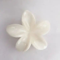 Jepit Rambut Bunga Kamboja Soft Marble Bali Premium White