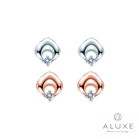 ALUXE 亞立詩 10K金 鑽石耳環 星辰點點 水滴形 EE0733