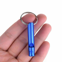 1 unit tiub peluit aluminium dengan rantai kunci, kit survival luar rumah G7V8