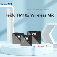 Feidu FM102 Wireless Mic Portable Mini Audio UHF Wireless Lavalier Microphone For Smartphone DSLR Camera Interview Recordin Mic