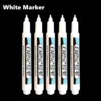 5 Pcs White Paint Marker Set 1.0mm Fine Tip Oily Permanent Paint