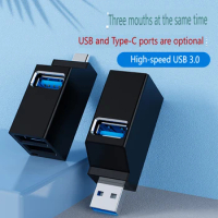 Type C USB 3.0 HUB Adapter 3 Ports USB Extender High Speed Data Transfer Splitter Docking Station for PC Laptop U Disk Card Read