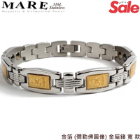 【MARE-316L白鋼】系列： 金箔 (彌勒佛圖像) 金屬鍺 寬 款