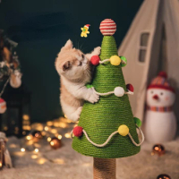 Cat Tree Christmas Tree Natural Sisal Simulation Lawn Wear-resistant Scratch Resistant Cat Toy Scratching Post
