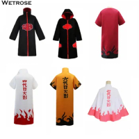 【Wetrose】In Stock Akatsuki Cosplay Costume Cape Cloak Coat Sage Mode Uchiha Obito Nagato Pain Konan Ninja 4th 6th 7th Halloween