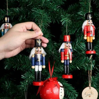 6Pcs Mini Wooden Nutcracker Doll Soldier Christmas Ornaments Xmas Gifts Decor Home Festival Statues Craft Gift For Kids