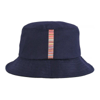 【Paul Smith】PAUL SMITH內裡布標LOGO羊絨混紡漁夫帽(海軍藍x多色條紋)