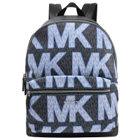 MICHAEL KORS COOPER 新版撞色MK印花大容量雙肩後背包(深藍)