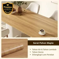 Stiker Kayu PVC Sheet Sticker Pelapis Furniture 1,2M X 10M Wall Sticker Motif Taco Sheet Maple Kunin