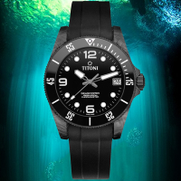 TITONI 梅花錶 海洋探索 SEASCOPER 天文台認證 陶瓷圈 潛水機械腕錶 42mm / 83600C-BK-256