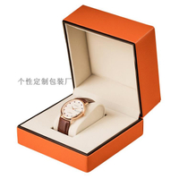 手錶收納盒 定制商務女手錶生日禮品包裝盒pu皮手串手鏈收納盒首飾手錶盒單個 城市玩家