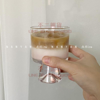 玻璃杯高腳冷飲杯果汁氣泡杯咖啡杯韓風【不二雜貨】