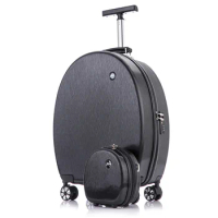 20 Inch Girls Travel Black Suitcase 2 Pieces Set On Wheels Trolley Rolling Luggage Sling Bag Check-in Case Valises Free Shipping