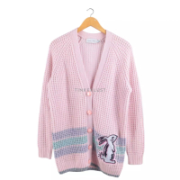 Coach [PRELOVED] Coach x Selena Gomez Embroidered Wool-Blend Cardigan
