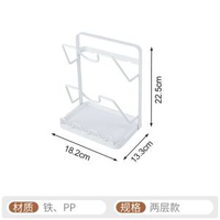 日本家之物語 鍋蓋架 免鑽牆壁掛式 廚房收納架 砧板放置器 家居收納- 加厚雙層【壁掛/台面 兩用】 均碼