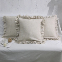 Wabi-Sabi Shams Shabby Chic Pillowcases, Ruffled Pillow Cases, Farmhouse Ruffle Country, Elegant 100% Linen, Vintage Decorative