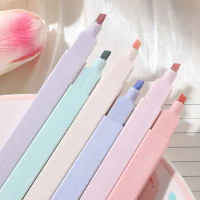 6 PCS/Set Small Size Mini Highlighters Set 6 Colors Cartoon Design Cute  Highlighter Pen for