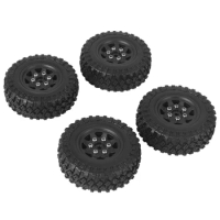 4PCS 49X18mm Beadlock Wheel Rims Tires Tyre Set For Axial SCX24 90081 1/24 RC Crawler Car Upgrade Parts Accessories