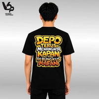 Kaos Distro Depo Terus Viral Unisex Pria Wanita Cotton Combed Kaos Kata Kata Trend Rugi Judol L