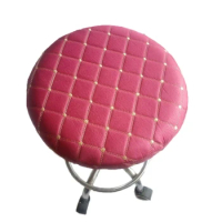 1pc Round Chair Cover Bar Stool Cover Elastic Household Dining Chair Cover Solid Color Home Stretchable Chair Slipcover