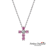 PERKINS 伯金仕 - 十字架 Cross系列 粉紅藍寶石鑽石項鍊