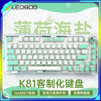 81 Keys AULA Leobog K81 Wireless Bluetooth Keyboard Tri-Mode Custom Transparent Acrylic Hot-Swap Rgb Mechanical Gamer Keyboard