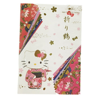 小禮堂 Hello Kitty 造型和風萬用卡片 立體卡片 祝賀卡 送禮卡 感恩卡 (紅 紙鶴)
