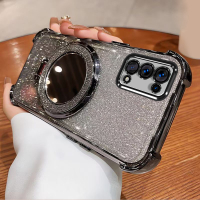 เคส เคสสำหรับ Realme 7 pro realme 7i realme c17 เคสศัพท์ เคสนิ่มซิลิโคนกันกระแทกพร้อมขอบทองเงาและขาต