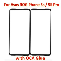 Best Quality Outer Glass Lens Touch Panel Screen + OCA Without Flex Cable For Asus ROG Phone 5s / 5S Pro ZS676KS Replacement