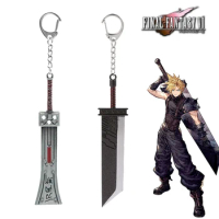 Final Fantasy 7 VII Remake Sword Keychain Cloud Strife Buster Key Chain Keyring Keychains Game Accessories Car Key Ring llaveros